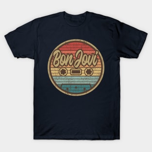 bon jovi cassette retro circle T-Shirt